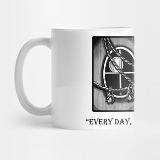 Wednesday Napping With Bats -Every Day Is All About Me - Black Outlined Version Mug